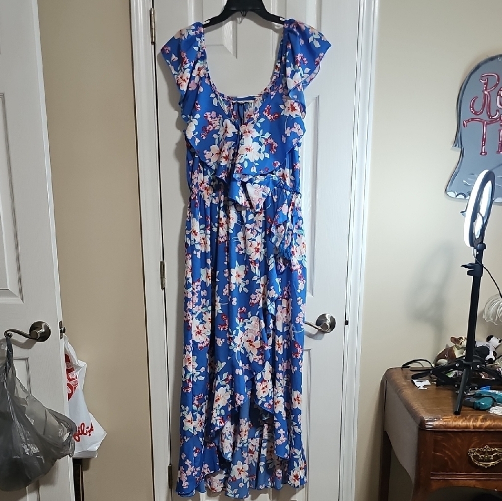 Floral Blue Maxi Dress
